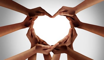 Hands forming heart shape