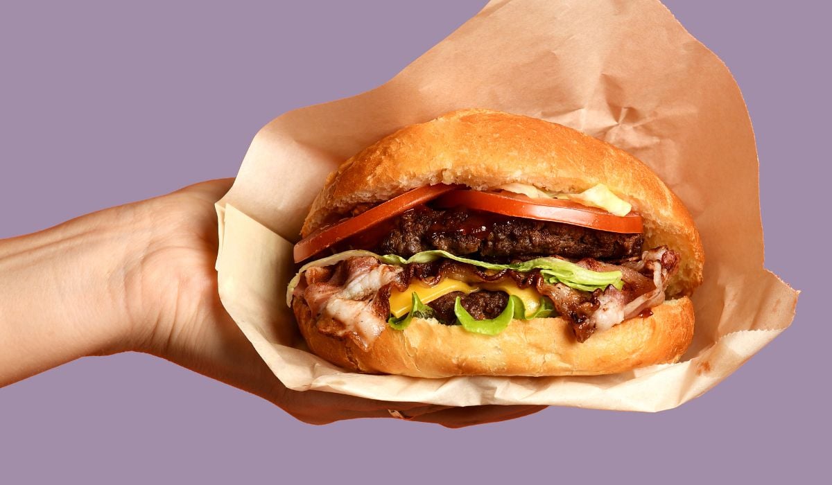 Image of hamburger in hand